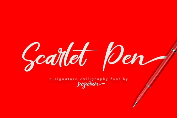 Przykład czcionki Scarlet Pen